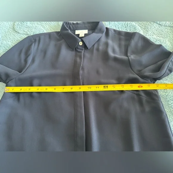 J.Jill Navy Button-Up Shirt Blouse Women’s Size XS - Picture 7 of 12